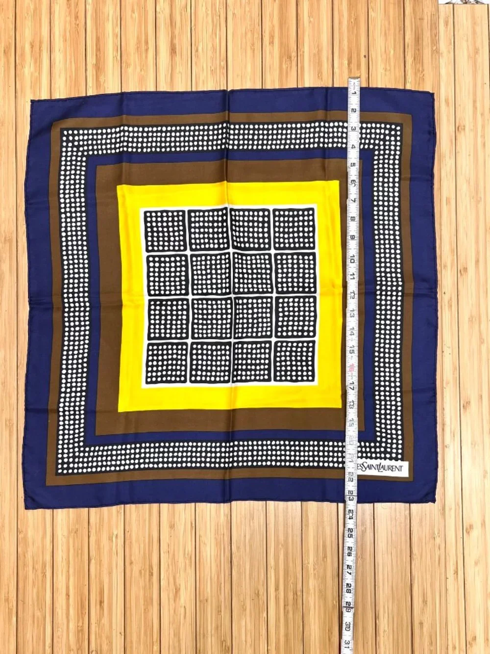 Unused -Yves Saint Laurent  Silk  Satin Scarf 23
